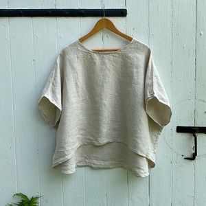 Elizabeth Suzann Linn Tee midnight linen flax